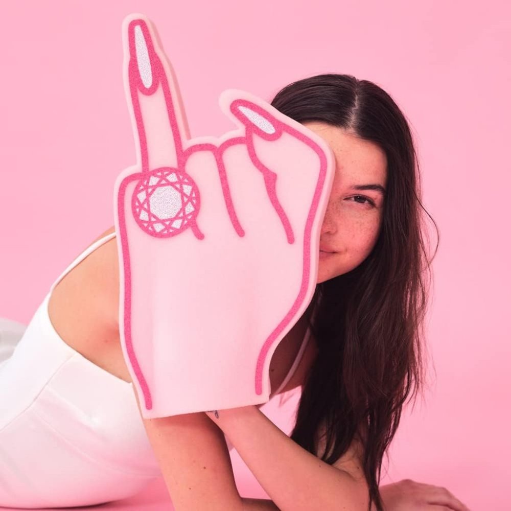 xo, Fetti Bachelorette Party Gift Decoration XL Engaged Foam Ring Finger | Bride